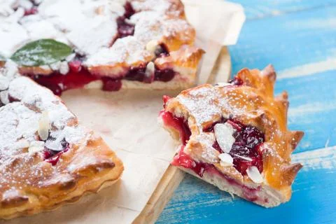 Bitten slice of pie Stock Photos