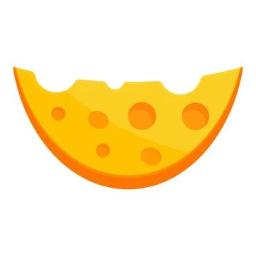 Bitten slice of swiss cheese showing holes and texture Stock Illustration