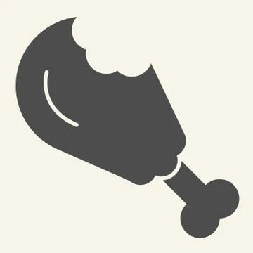 Bitten turkey leg solid icon. Bird vector illustration isolated on white. Roast イラスト素材