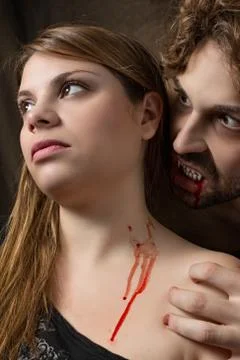 Bitten by a vampire Stock Photos