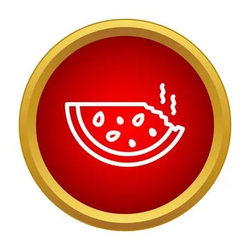 Bitten watermelon slice enjoying a refreshing summer snack Stock Illustration