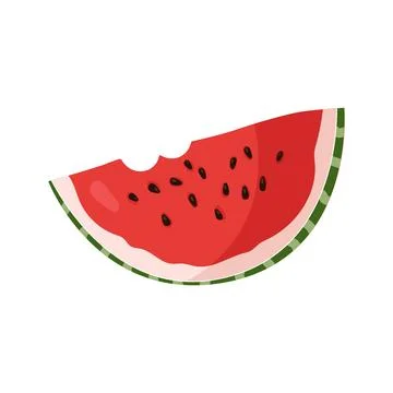 Bitten watermelon slice vector illustration isolated on white background Stock Illustration