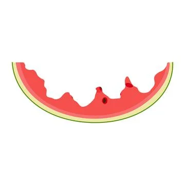 Bitten watermelon slice. Watermelon rind. Stock Illustration