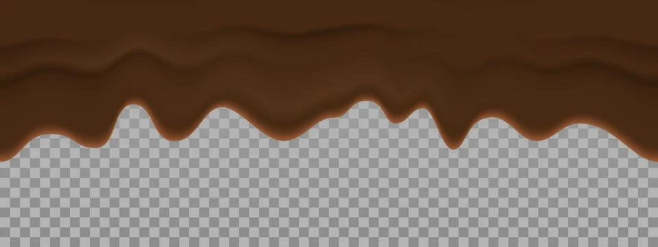 Bitter chocolate liquid texture. Vector dripping cream cocoa seamless backgro Stock-Illustration