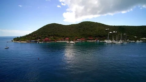 Bitter End Yacht Club at Virgin Gorda, BVI Pre hurricane Irma Stock Footage