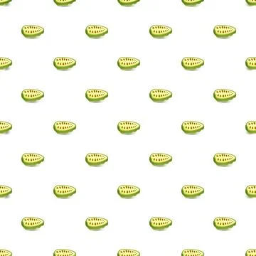 Bitter gourd slices creating a seamless pattern Stock Illustration