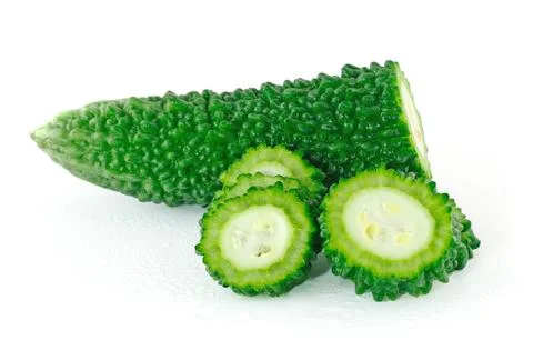 Bitter melon isolated on white background Stock Photos