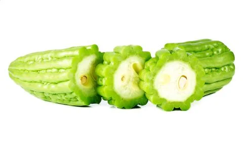 Bitter melon isolated on white background Stock Photos
