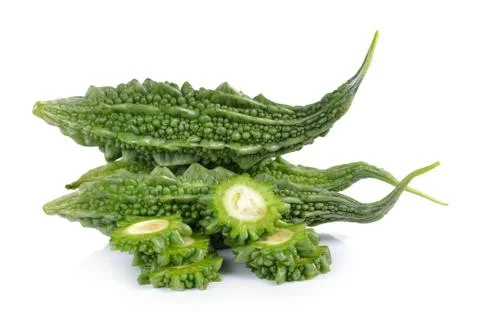 Bitter melon isolated on white background Stock Photos