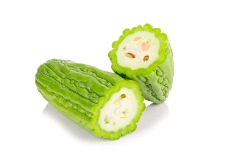 Bitter melon isolated on white background Stock Photos