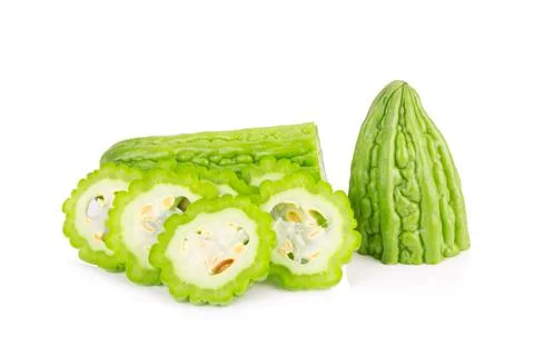 Bitter melon isolated on white background Stock Photos