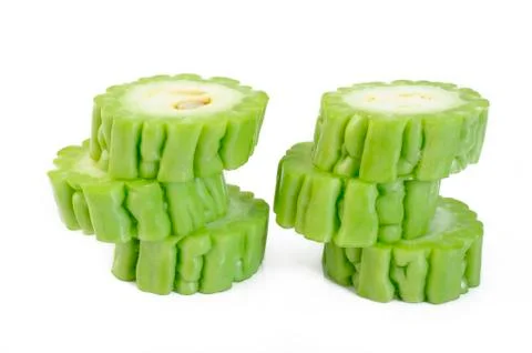 Bitter melon on white background Stock Photos