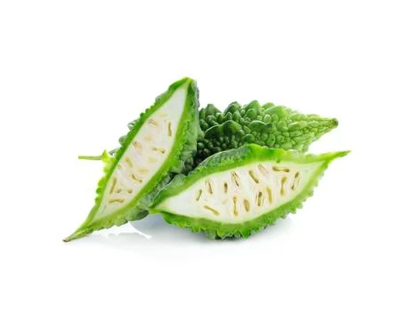 Bitter melon on white background Stock Photos