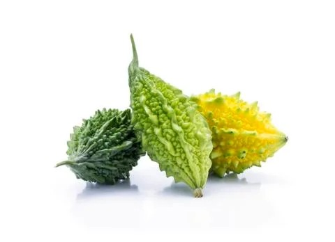 Bitter melon on white background Stock Photos