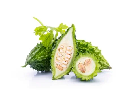 Bitter melon on white background Stock Photos