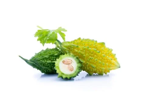 Bitter melon on white background Stock Photos