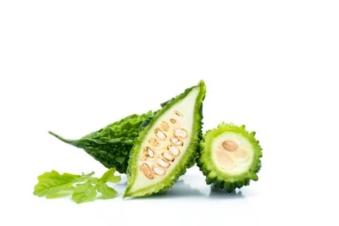Bitter melon on white background Stock Photos