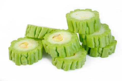 Bitter melon on white Stock Photos