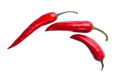 Bitter red pepper on a white background Stock Photos
