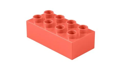 Bittersweet Plastic Lego Block Isolated on a White Background. Stock Illustration