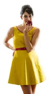 Bitting into the apple Stock Photos