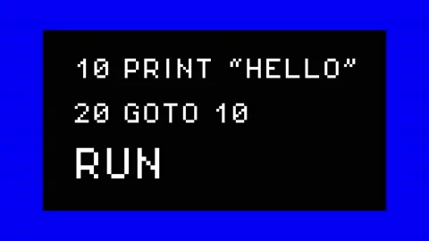 Bitty print hello goto run Stock Footage 142383898