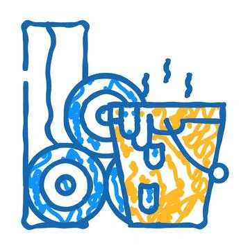 Bitumen building material icon doodle illustration Ilustración de archivo