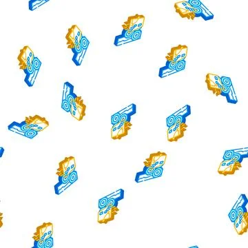 Bitumen building material isometric icon seamless pattern Stock Illustration