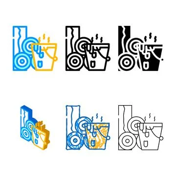 Bitumen building styleset material color icon vector Stock Illustration