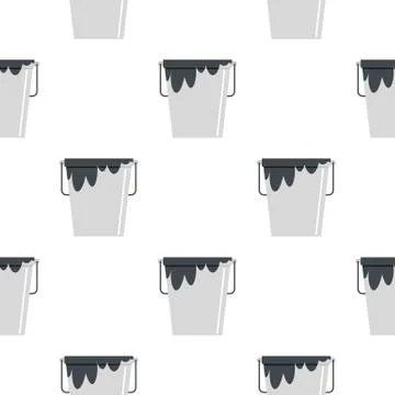 Bitumen emulsion in grey bucket pattern flat Stock Illustration