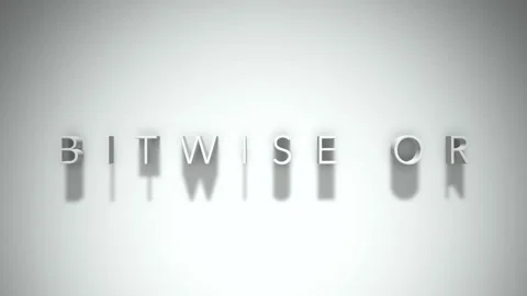 Bitwise or 3D title animation with shadows on a white background Stock Footage 297016006