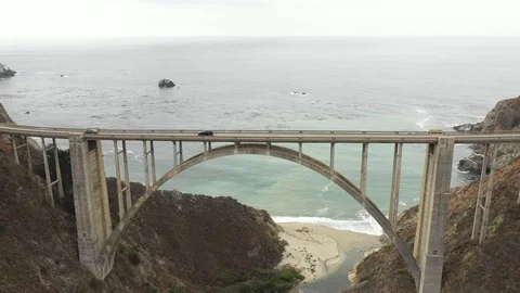 Bixby Bridge Aerials Stock Footage 98476414
