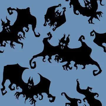 Bizarre bats pattern Stock Illustration