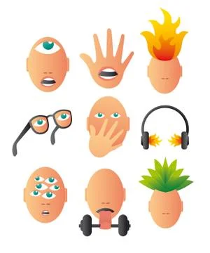 Bizarre conceptual icons Stock Illustration
