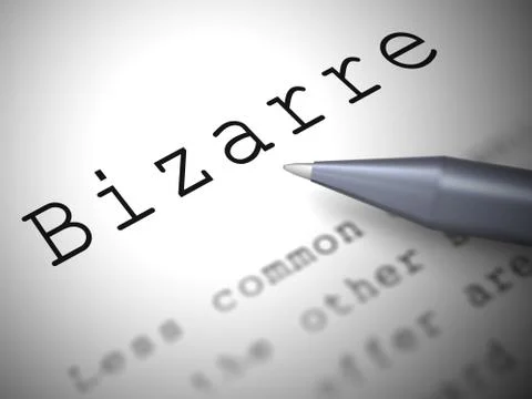 Bizarre definition concept icon showing the meaning of strange unconventional Stock Illustration