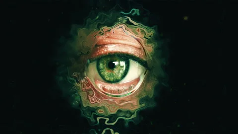 Bizarre Eyeball Stare Liquid Effect Eerie Background Stock Footage 241927041