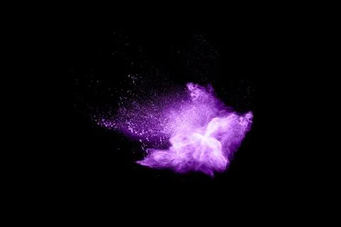Bizarre forms of powder painted and flour combined explode Stock Photos