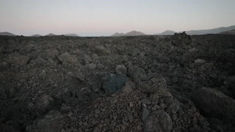 Bizarre lava rocks in a moonscape, Lanzarote Stock-Footage 223184867