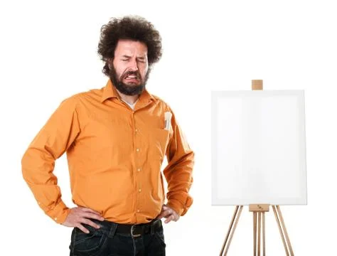 Bizarre painter crying Stock Photos