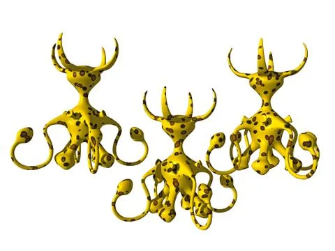 Bizarre pathogen with many continuations Stock Illustration