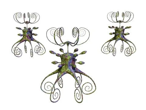 Bizarre pathogen with many continuations Stock Illustration