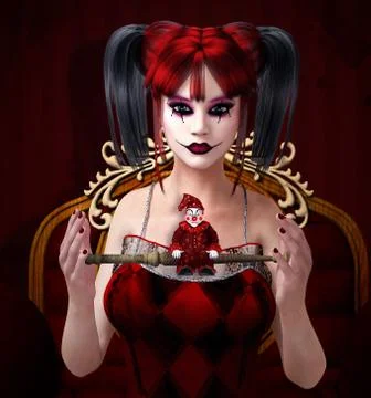 Bizarre portrait of a clown 스톡 일러스트