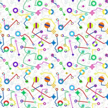 Bizarre schematic images - seamless pattern Stock Illustration