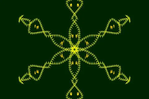 Bizarre surreal light green abstract futuristic flower on dark Stock Illustration