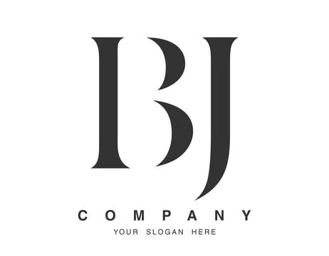 BJ logo design. Initial letter b and j serif font style. Creative classic c.. Stock Illustration