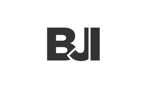 BJI logo design template with strong and modern bold text. Initial based ve.. Stock Illustration