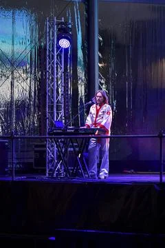 Bjorn Again performs on stage at Royal Randwick on April 9th, 2022 in Sydne.. Stock Photos