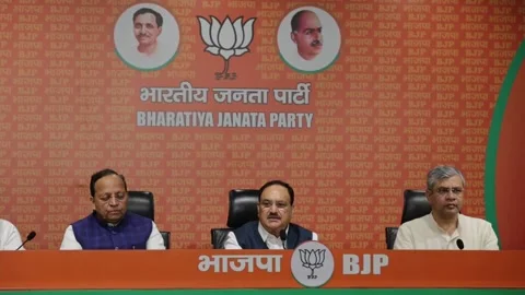 BJP marks 11 years of Modi-led NDA government, INDIA, IN - 09 Jun 2025 스톡 동영상 310948355