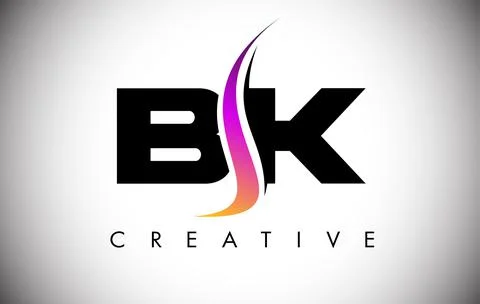 BK Letter Logo Design with Creative Shoosh and Modern Look Stock-Illustration