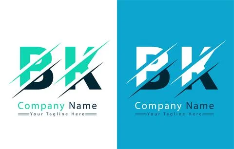 BK Letter Logo Vector Design Template Elements Illustrazione stock